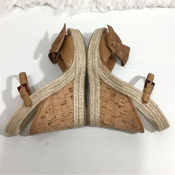 Prada Napa Aviator Bow Espadrille Sandal Wedges Size 36 - Picture 4 of 15